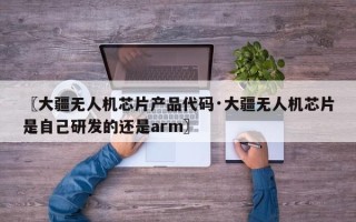 〖大疆无人机芯片产品代码·大疆无人机芯片是自己研发的还是arm〗