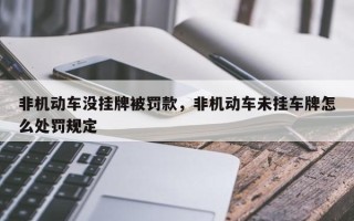 非机动车没挂牌被罚款，非机动车未挂车牌怎么处罚规定